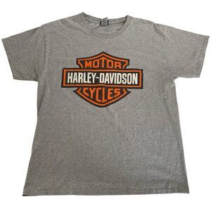 Harley-Davidson Motorcycles T-Shirt Men L Gray Crewneck Las Vegas Dad American